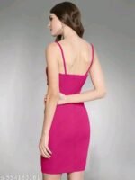 Hot Pink Bow Tie Ruched Mini Dress - Image 2
