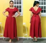 Olive Green Cape Sleeve Pleated Neck Maxi Dress - Image 3